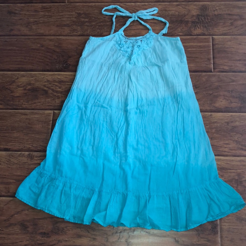 NWOT Sz Med Greenish Blue and White Summer Dress.